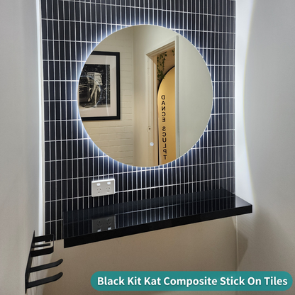 Kit Kat Stick on Composite Tile - Matte Black