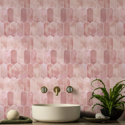 Feather Stick on Tile - Pink Marble