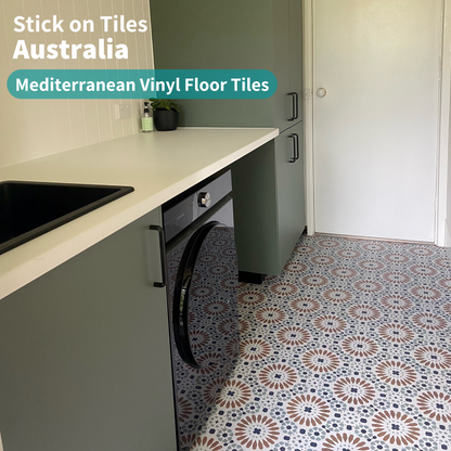 Vinyl Floor Stick on Tile - Mediterranean