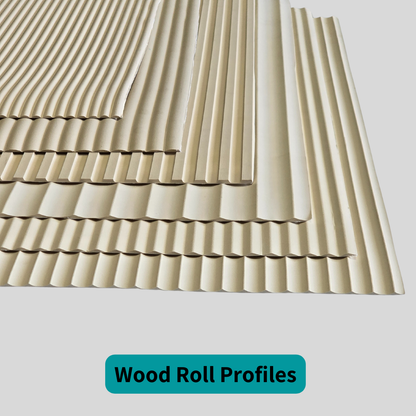 Flexible Wood Roll Panels -  Large Demi Round