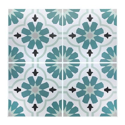 Vinyl Floor Stick on Tile - Green Flower