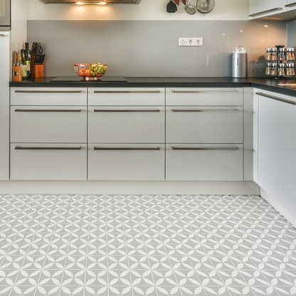 Vinyl Floor Stick on Tile - Grey Star