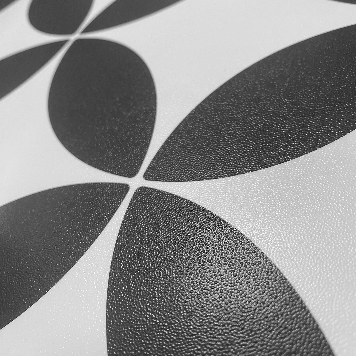 Vinyl Floor Stick on Tile - Black and White Star