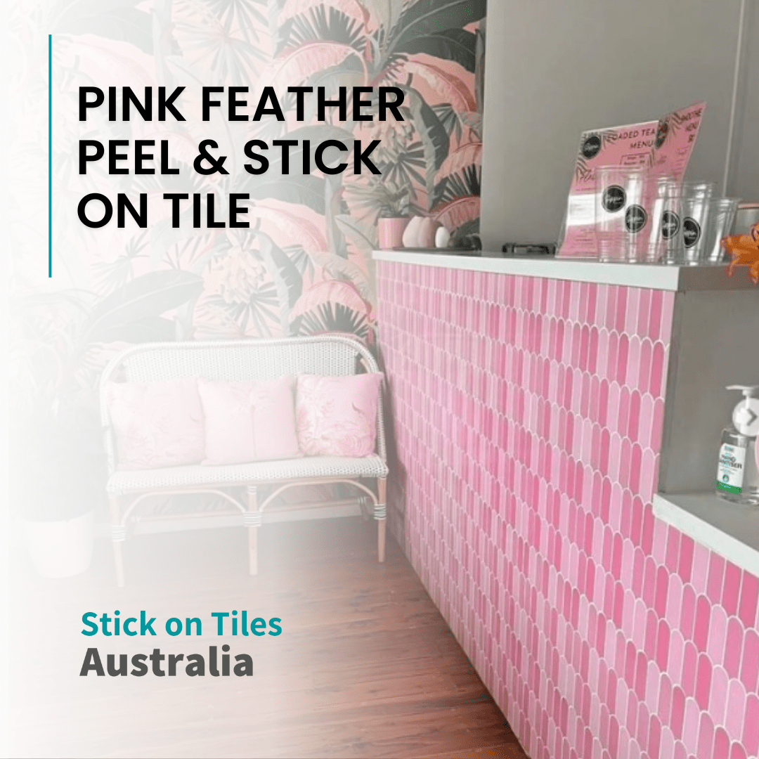 Feather Stick on Tile - Pink - Stick on Tiles AustraliaStick on Tiles Australia