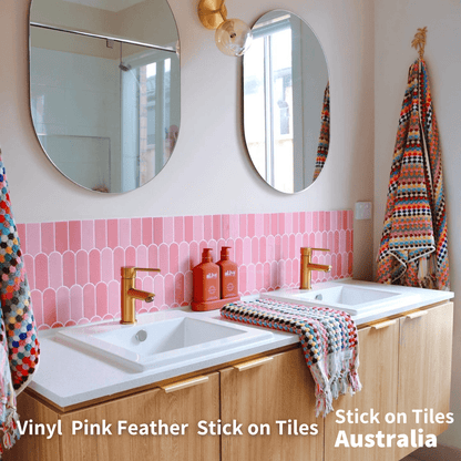 Feather Stick on Tile - Pink - Stick on Tiles AustraliaStick on Tiles Australia