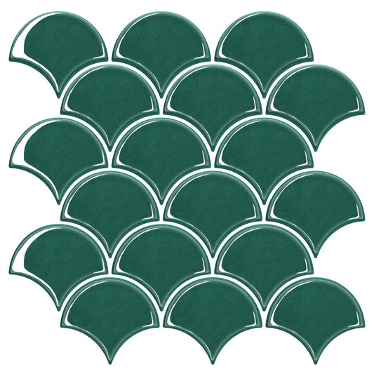 Fish Scale Stick on Tile - Forest Green - Stick on Tiles AustraliaStick on Tiles Australia