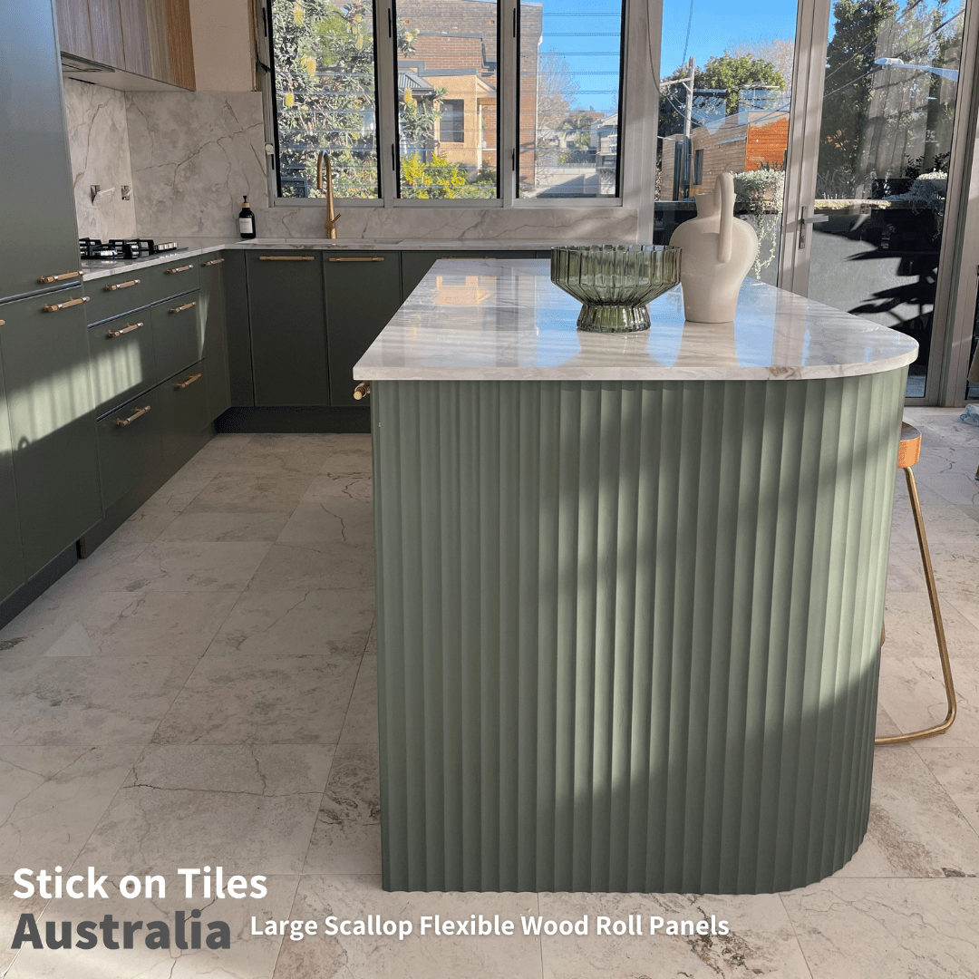 Flexible Wood Roll Panels - Large Scallop - Stick on Tiles AustraliaStick on Tiles Australia