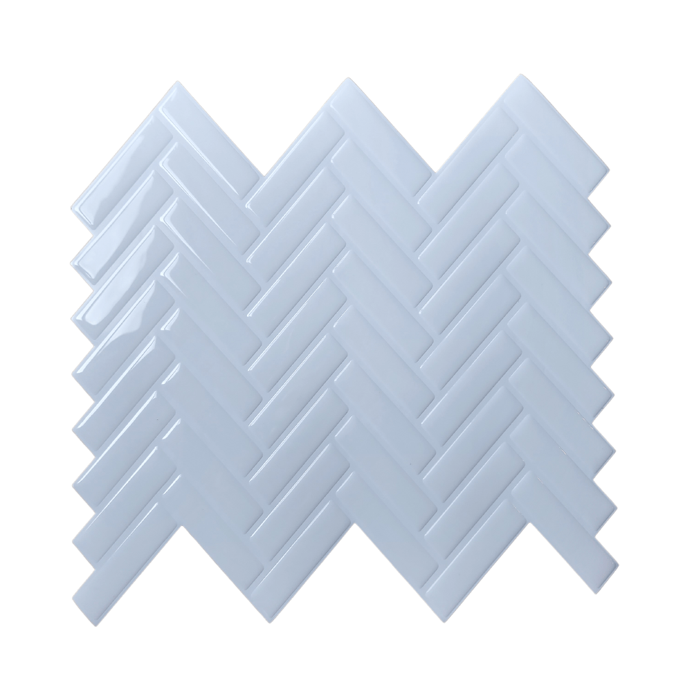 Herringbone Stick on Tile - All White - Stick on Tiles AustraliaStick on Tiles Australia