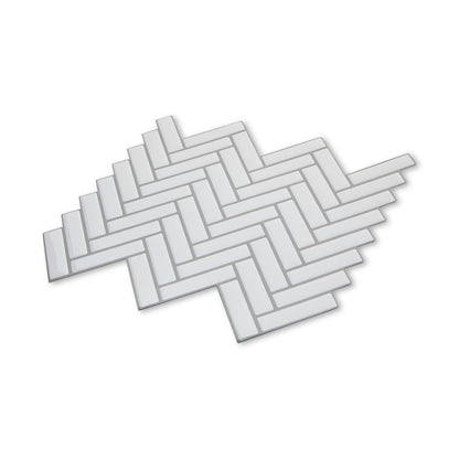 Herringbone Stick on Tile - White - Stick on Tiles AustraliaStick on Tiles Australia