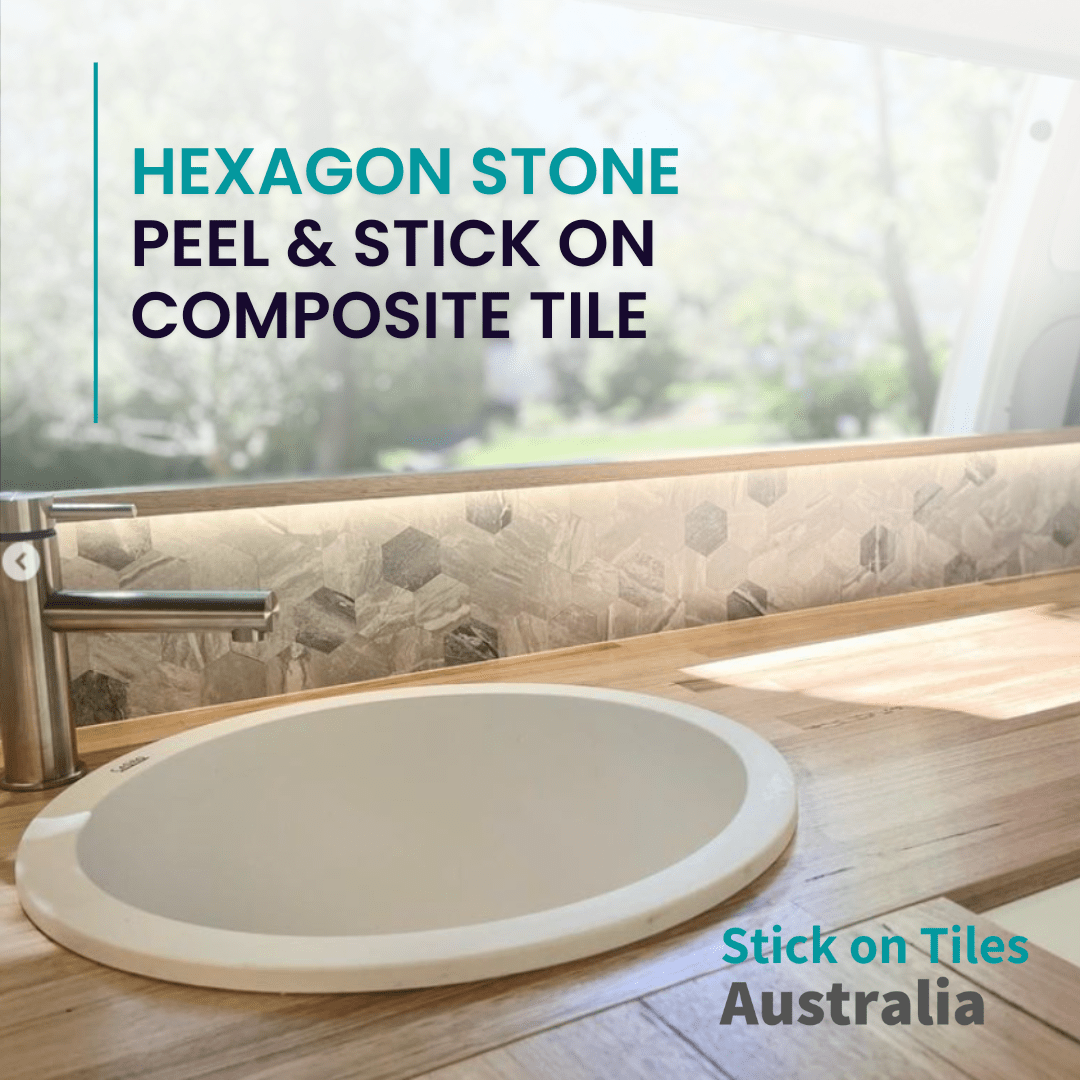 Hexagon Stick on Composite Tile - Stone - Stick on Tiles AustraliaStick on Tiles Australia