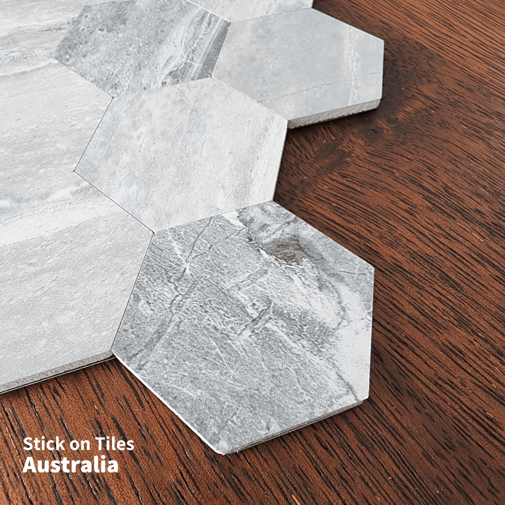 Hexagon Stick on Composite Tile - Stone - Stick on Tiles AustraliaStick on Tiles Australia