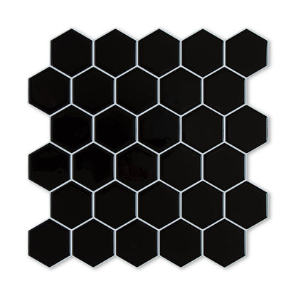 Hexagon Stick on Tile - Black - Stick on Tiles AustraliaStick on Tiles Australia