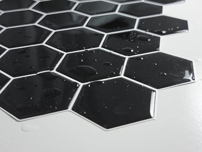 Hexagon Stick on Tile - Black - Stick on Tiles AustraliaStick on Tiles Australia