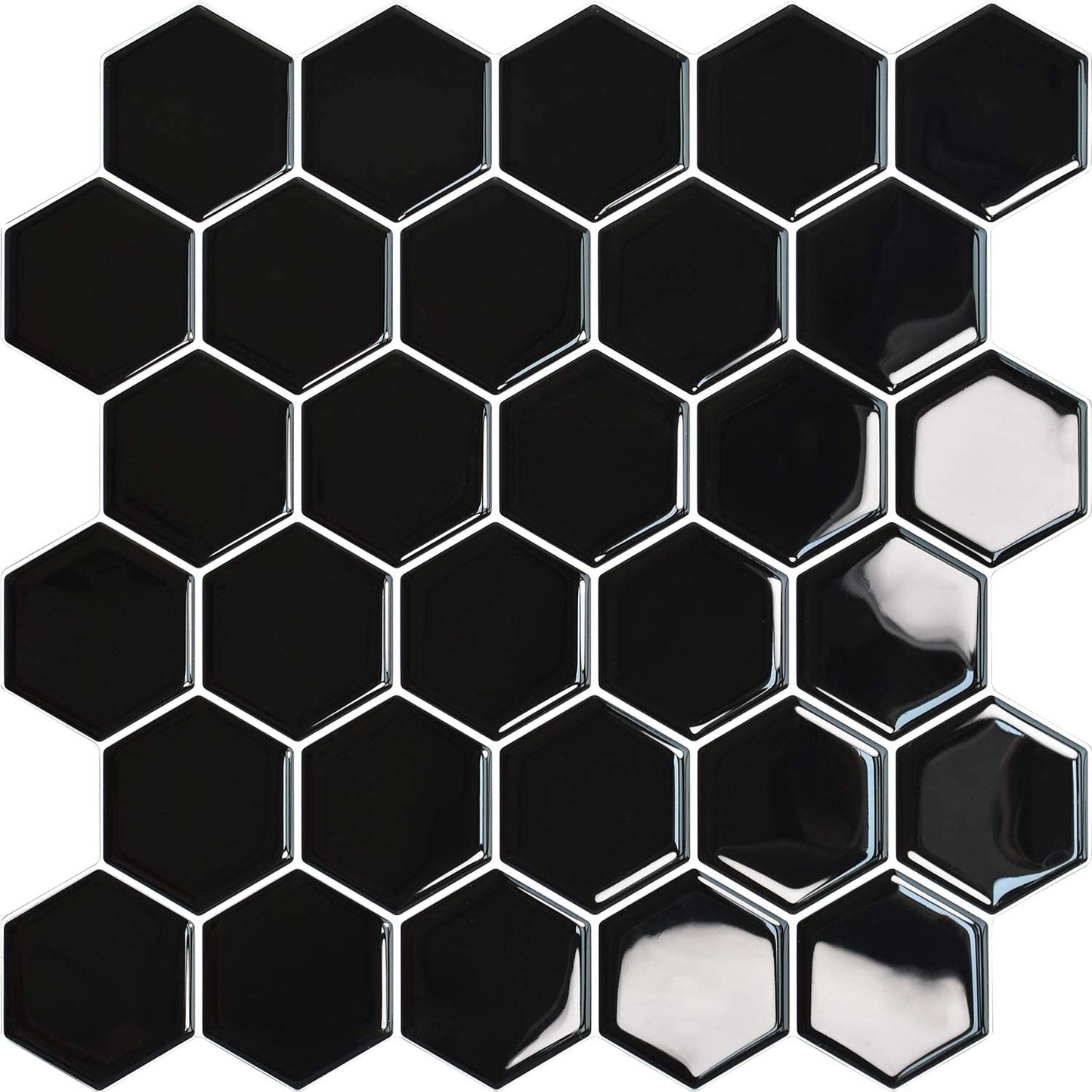 Hexagon Stick on Tile - Black - Stick on Tiles AustraliaStick on Tiles Australia