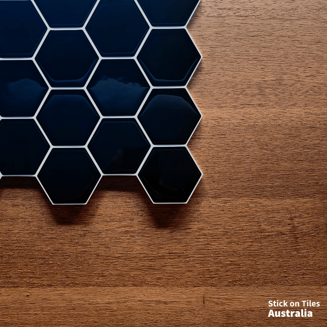 Hexagon Stick on Tile - Black - Stick on Tiles AustraliaStick on Tiles Australia