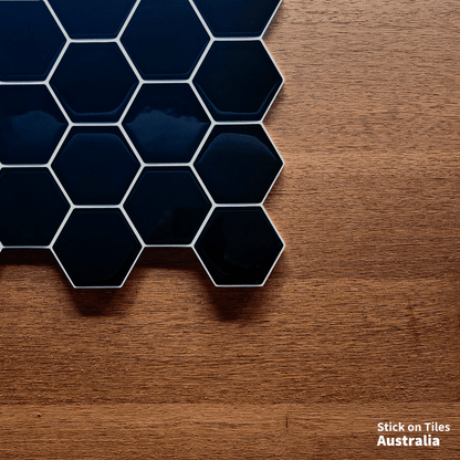 Hexagon Stick on Tile - Black - Stick on Tiles AustraliaStick on Tiles Australia