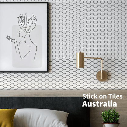 Hexagon Stick on Tile - White - Stick on Tiles AustraliaStick on Tiles Australia