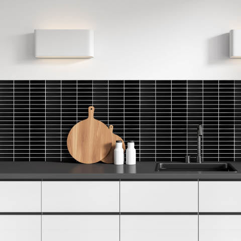 Kit Kat Stick on Composite Tile - Matte Black - Stick on Tiles AustraliaStick on Tiles Australia