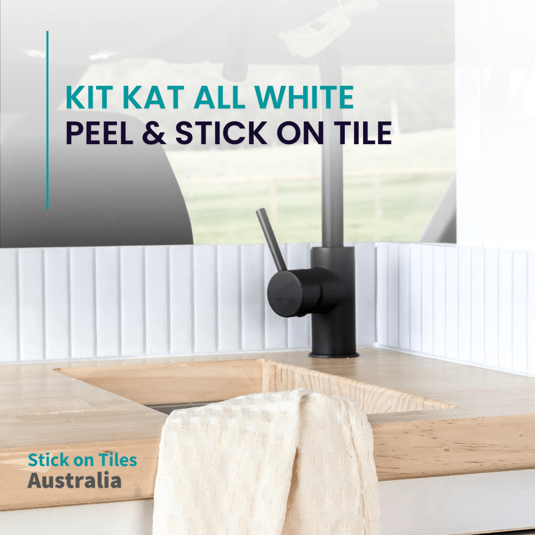 Kit Kat Stick on Tile - All White - Stick on Tiles AustraliaStick on Tiles Australia