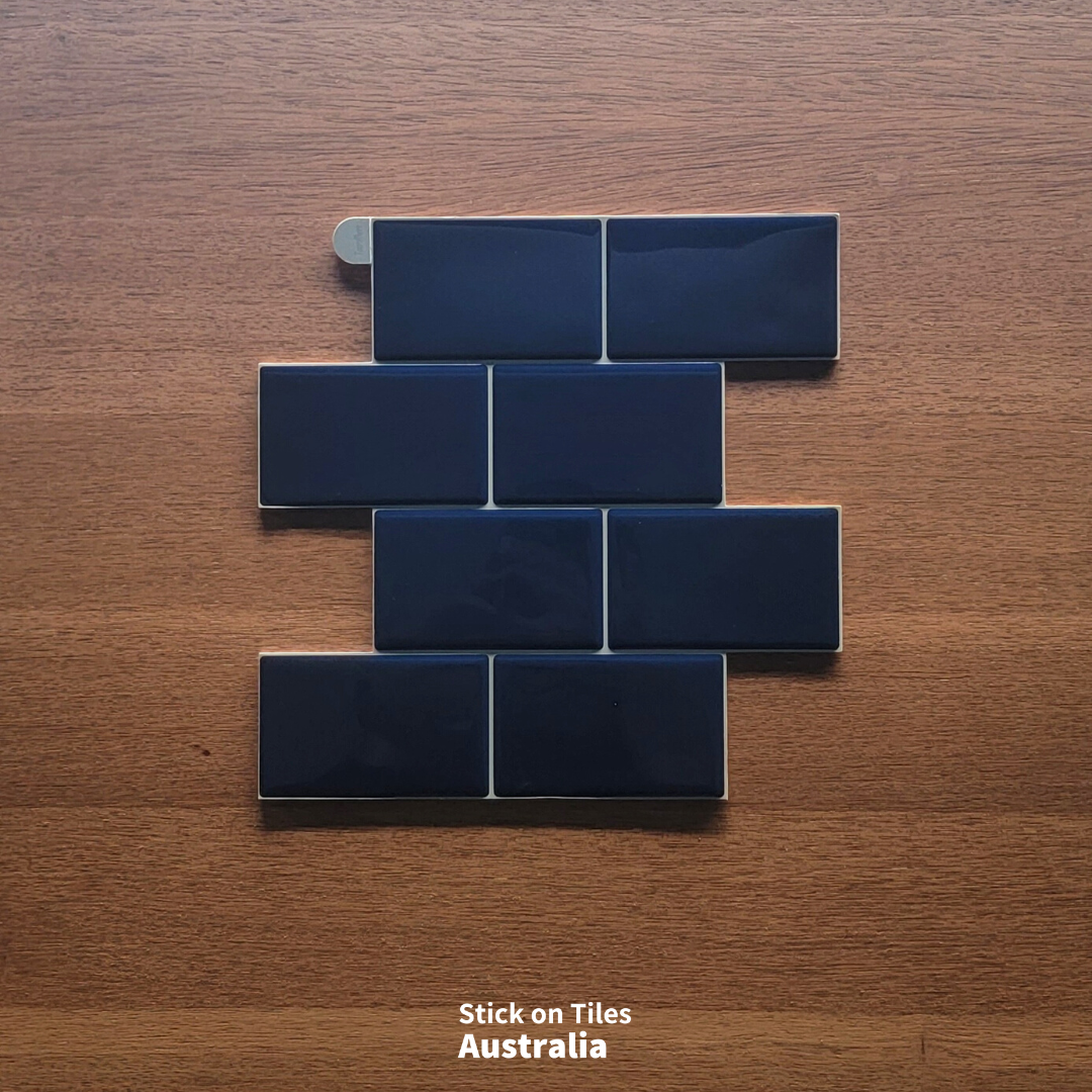 Subway Stick on Tile - Navy Blue