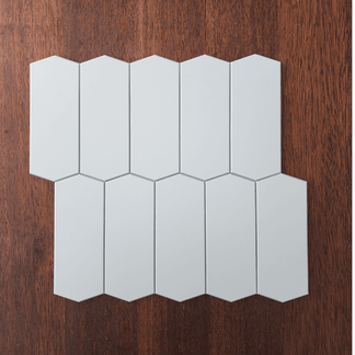 Long Hexagon Stick on Composite Tile - White – Stick on Tiles Australia