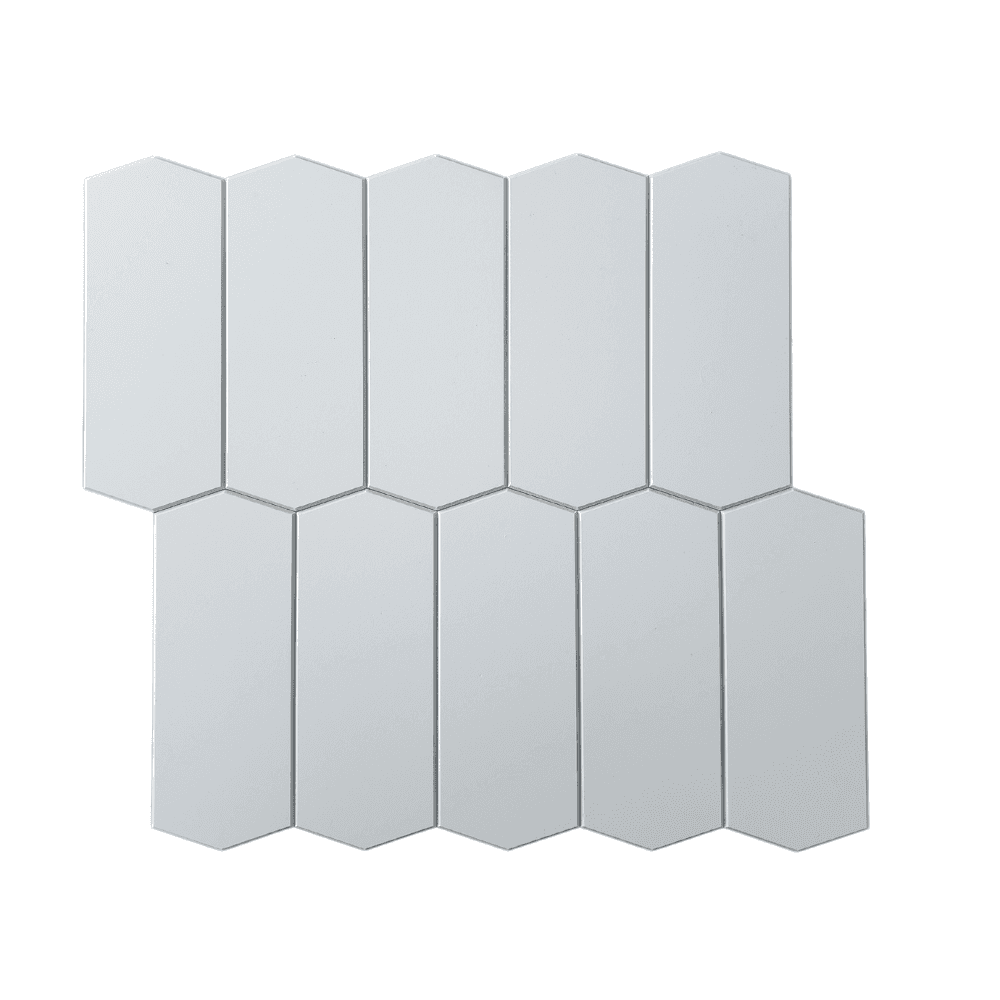 Long Hexagon Stick on Composite Tile - White – Stick on Tiles Australia